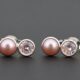 women's light pink earrings for a royal ball