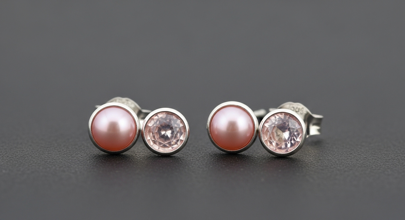 women's light pink earrings for a royal ball